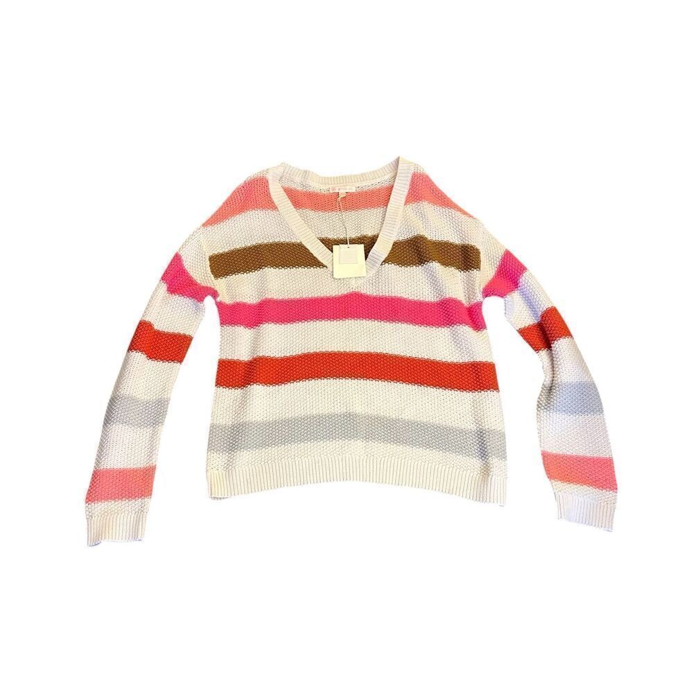 Lisa Todd V Neck Striped Sweater NWT Size Small